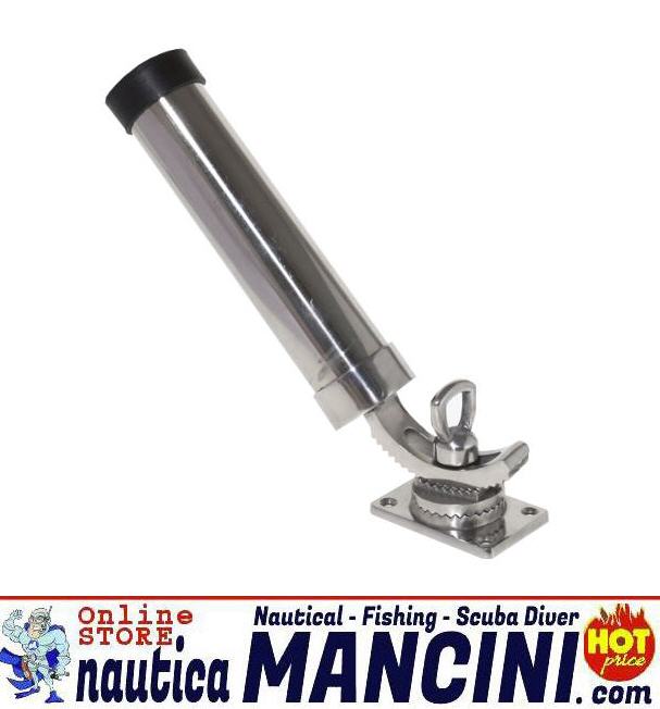 Portacanna Base Piana Inox Regolabile D. 40 mm (Base 60x89mm) - Clicca l'immagine per chiudere