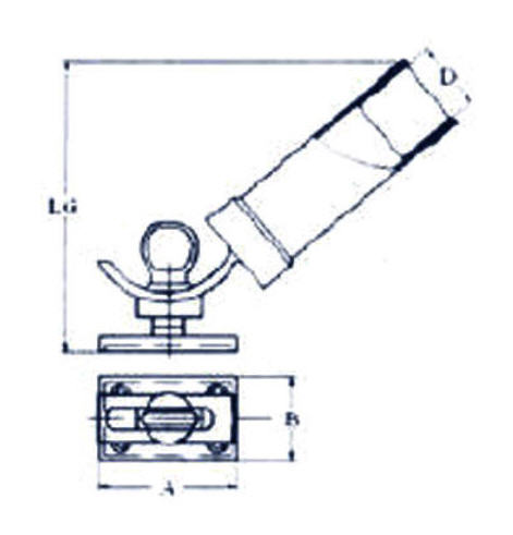 Portacanna Base Piana Inox Regolabile D. 40 mm (Base 60x89mm)