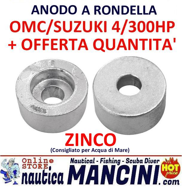 Anodo Zinco a Rondella per Suzuki/OMC 4/300 HP