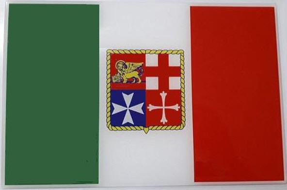 Bandiera Italiana Adesiva per Gommoni 16x24 cm