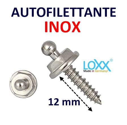 Bottone Cappottina LOXX (Tenax) Maschio Vite Autofillettante - Inox