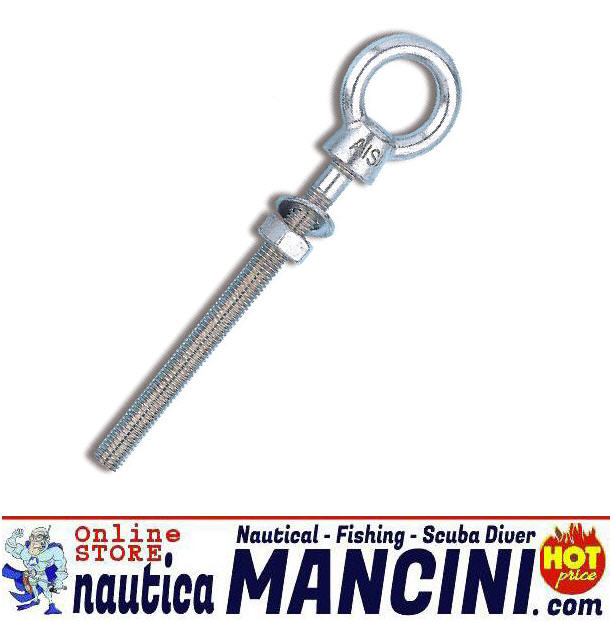 Anello Inox Golfare con Perno di Poppa Ø 10 x 100 mm