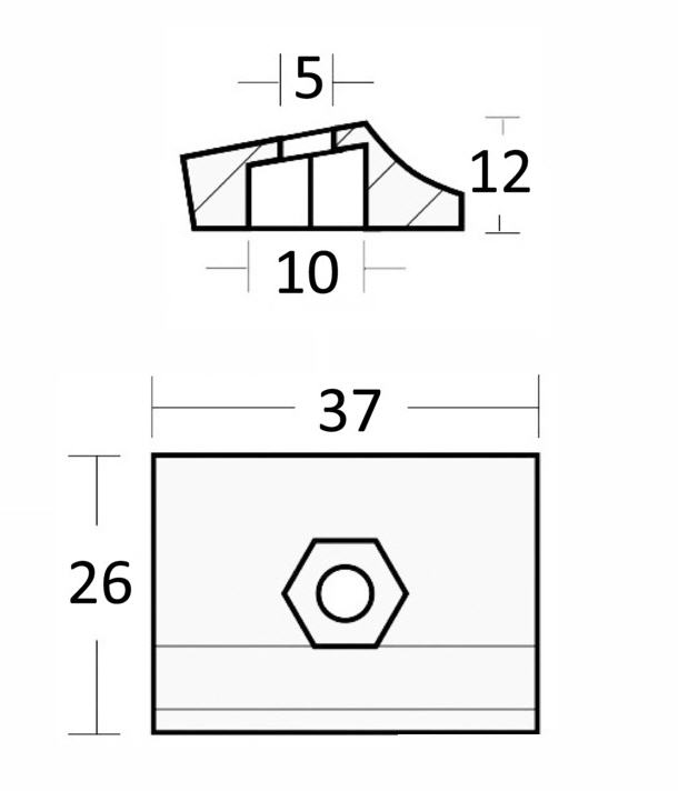 Anodo Zinco a Placchetta per OMC/Johnson Evinrude da 9 a 15 HP (2T) e da 8 a 15 HP (4T)