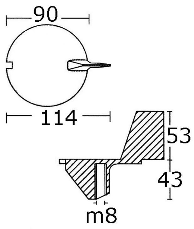 Anodo Zinco a Pinna Piede per Mercury/Mariner/Mercruiser/Force 9.9/25 HP, Yamaha 4T 50HP Rif. 98432Q6 - Clicca l'immagine per chiudere