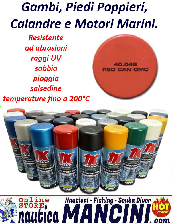 Vernice Spray per Motori Marini Fuoribordo OMC ROSSO CAN - TK 40.049