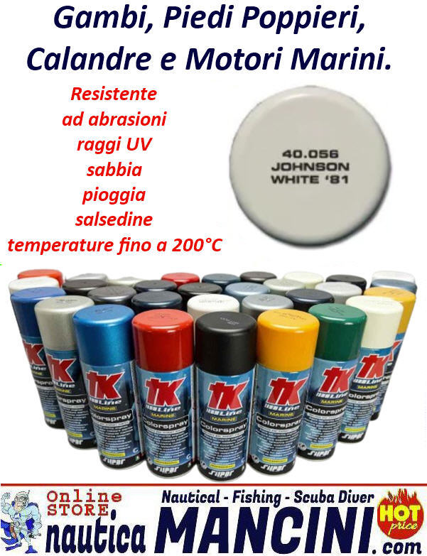 Vernice Spray per Motori Marini Fuoribordo JOHNSON Bianco 81- TK 40.056