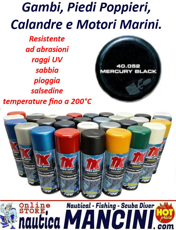 Vernice Spray per Motori Marini Fuoribordo MERCURY Nero - TK 40.052