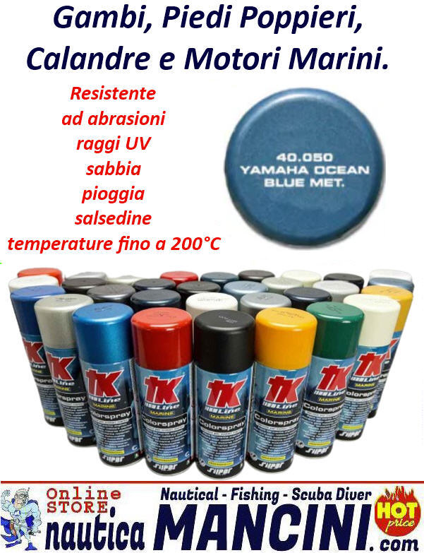 Vernice Spray per Motori Marini Fuoribordo YAMAHA BLU OCEAN Metallizzato - TK 40.050