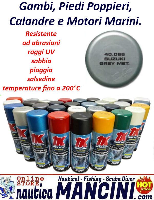 Vernice Spray per Motori Marini Fuoribordo SUZUKY GRIGIO Metallizzato - TK 40.066