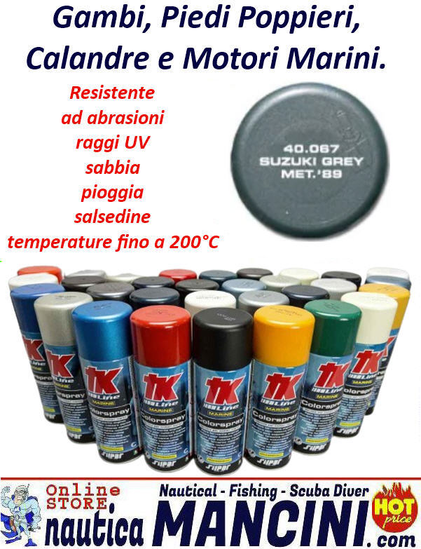 Vernice Spray per Motori Marini Fuoribordo SUZUKY GRIGIO Metallizzato 89 - TK 40.067