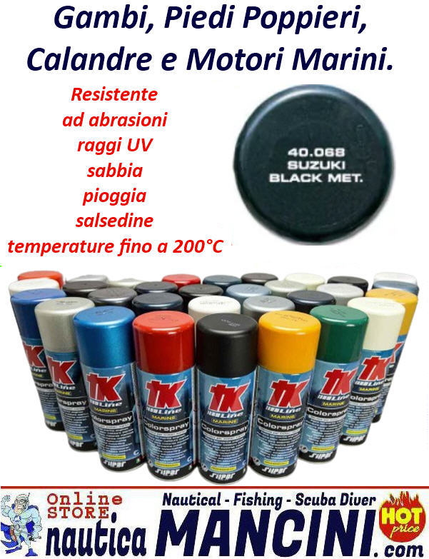 Vernice Spray per Motori Marini Fuoribordo SUZUKY NERO Metallizzato - TK 40.068