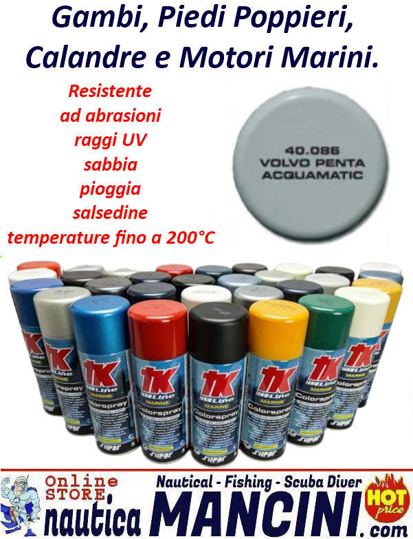 Vernice Spray per Motori Marini Fuoribordo VOLVO PENTA ACQUAMATIC - TK 40.086