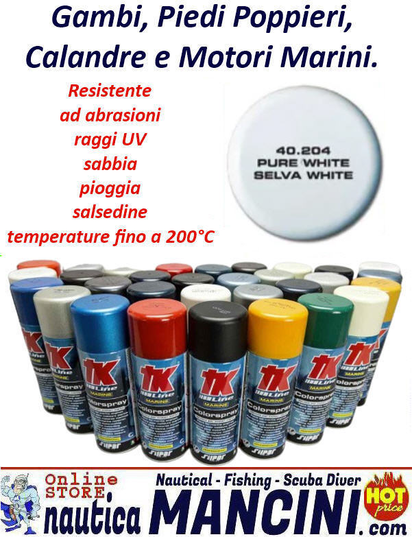 Vernice Spray per Motori Marini Fuoribordo SELVA Bianco Puro - TK 40.204