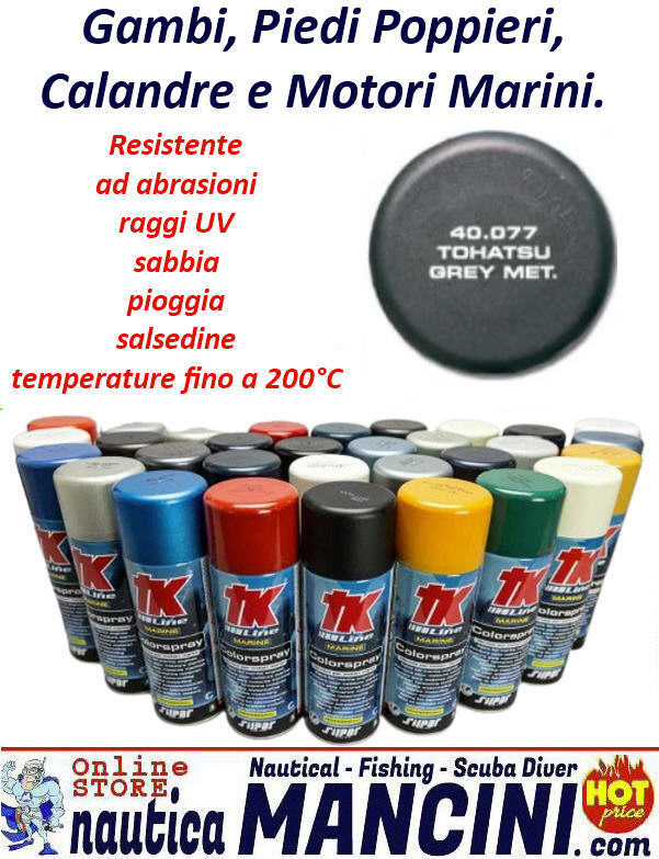 Vernice Spray per Motori Marini Fuoribordo TOHATSU Grigio Metallizzato - TK 40.077