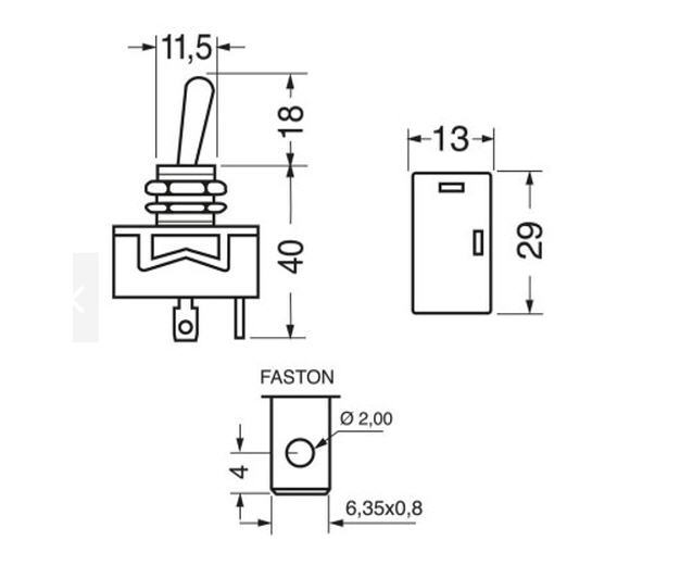 Interruttore Elettrico a Levetta 20A tipo ON-OFF - Clicca l'immagine per chiudere