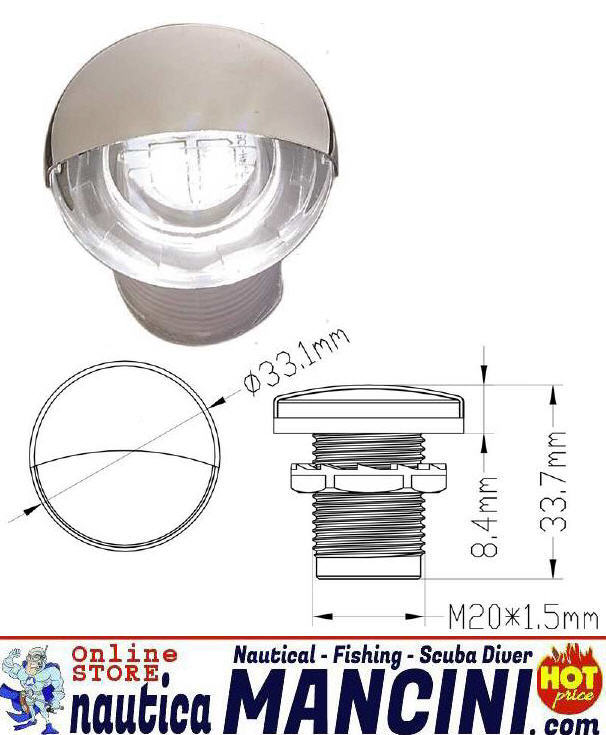 Luce di Cortesia 2 LED Bianco Tonda da Incasso Luce Calda