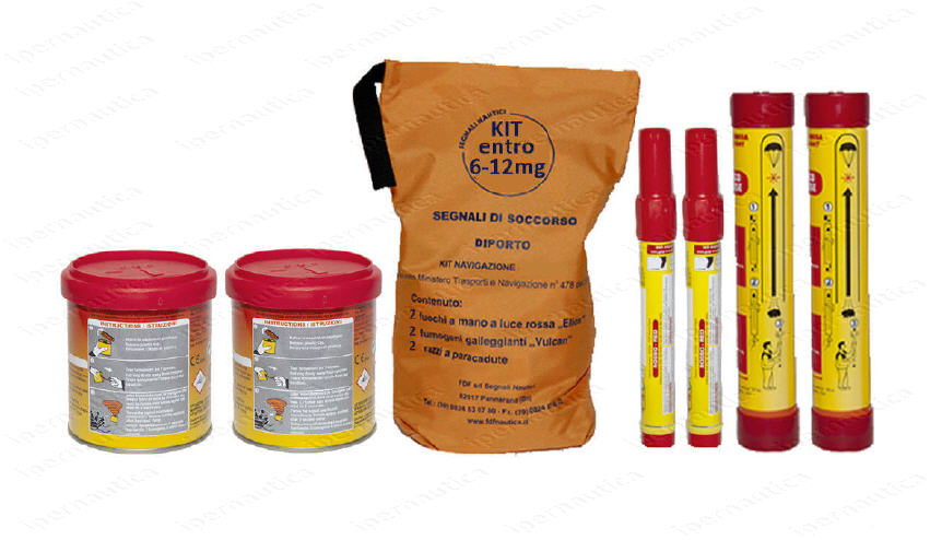 Kit Razzi Obbligatori per la Navigazione Nautica Diporto entro 50 Miglia *Ex 6/12Mg (per Noleggio 6 Miglia)