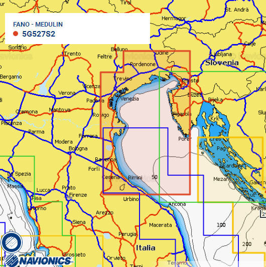 Cartografia NAVIONICS Small 527 Gold Area Small FANO/MEDULIN (SU ORDINAZIONE)