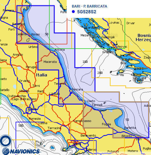 Cartografia NAVIONICS Small 528 Gold Area Small BARI/P. BARRICATA (SU ORDINAZIONE)