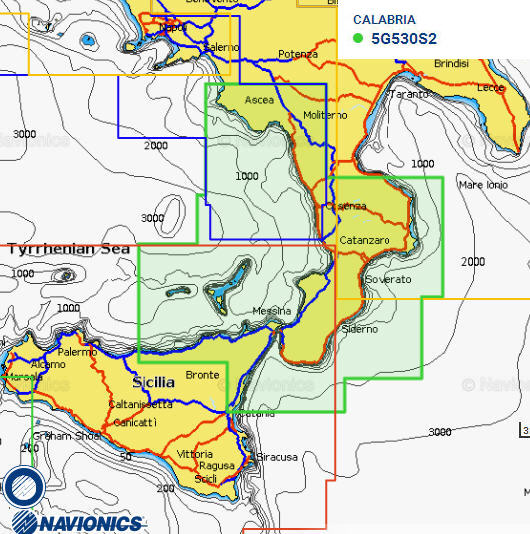 Cartografia NAVIONICS Small 530 Gold Area Small CALABRIA (SU ORDINAZIONE)