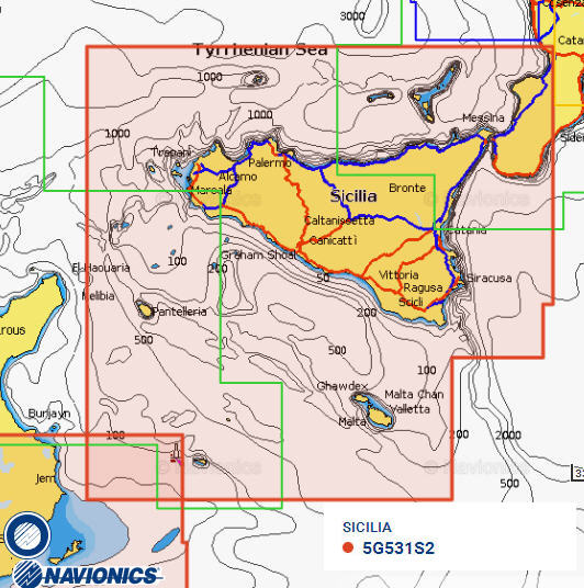 Cartografia NAVIONICS Small 531 Gold Area Small SICILIA (SU ORDINAZIONE)