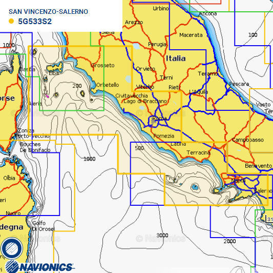 Cartografia NAVIONICS Small 533 Gold Area Small S. VINCENZO/SALERNO