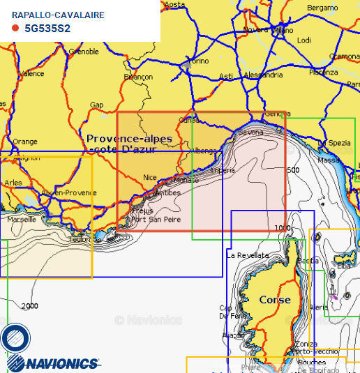 Cartografia NAVIONICS Small 535 Gold Area Small RAPALLO/CAVALAIRE