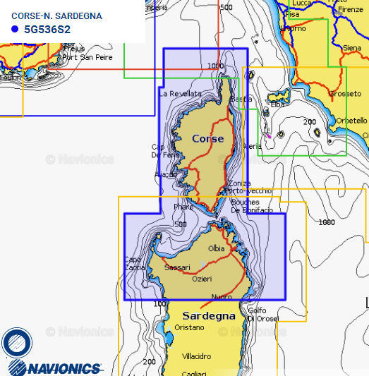 Cartografia NAVIONICS Small 536 Gold Area Small CORSE/N. SARDEGNA