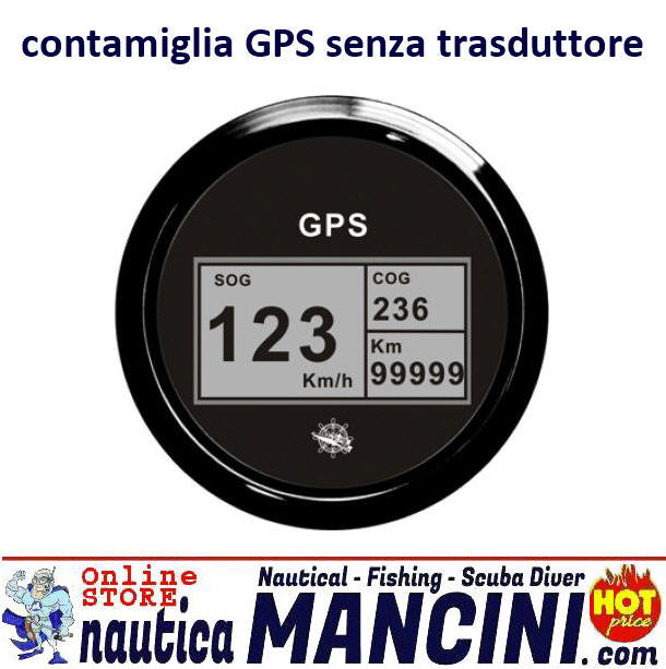 Spidometro/Contamiglia GPS senza trasduttore 12/24 Volt NERO (*)