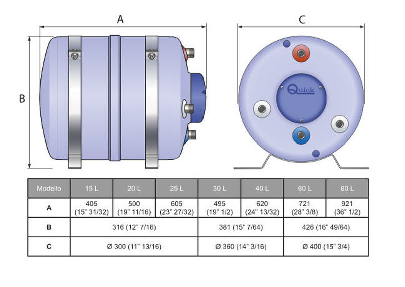Scaldabagno Boat Boiler QUICK B3 15LT 500W (MOD. B3 15 05S) con Scambiatore - Clicca l'immagine per chiudere