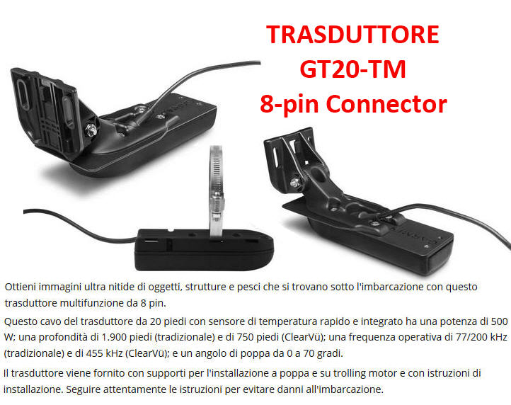 ECO-GPS integrato GARMIN STRIKER 4CV VIVID Fishfinder 4.3" con TRASDUTTORE CHIRP e ClearVü