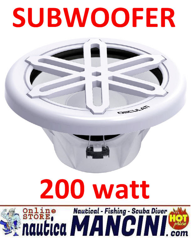 Altoparlante/Cassa WaterProof SUBWOOFER 200W - Diametro 245mm - Frequenze 40-10000 Hz