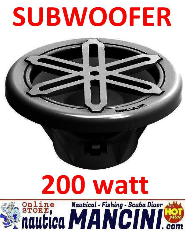 Altoparlante/Cassa WaterProof SUBWOOFER 200W - Diametro 245mm - Frequenze 40-10000 Hz - NERO
