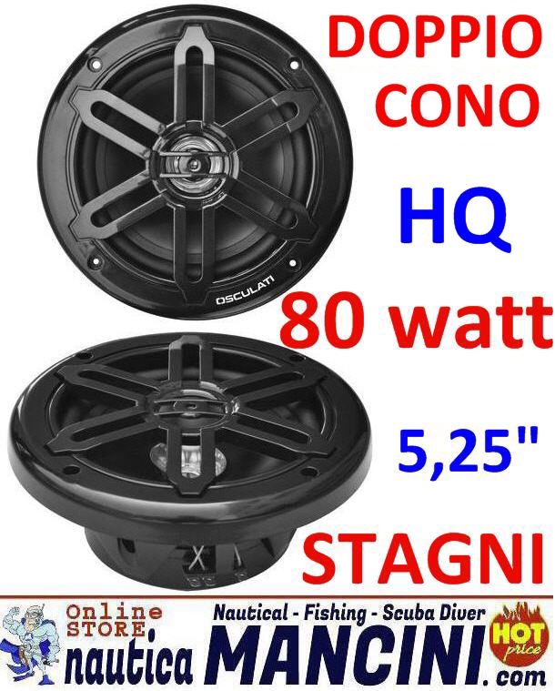 Altoparlanti/Casse a doppio cono 5.25'' 80W NERE