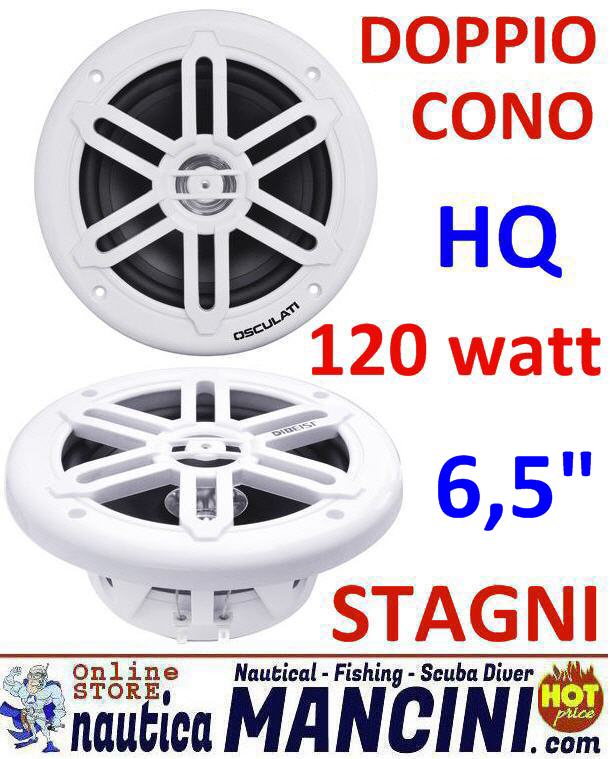 Altoparlanti/Casse a doppio cono 6.5'' 120W BIANCHE