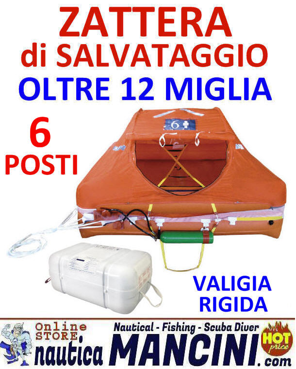 Zattera di salvataggio Oceanlife Oltre 12Mg 6 posti in Valigia Rigida