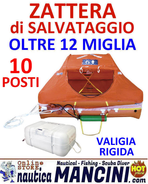 Zattera di salvataggio Oceanlife Oltre 12Mg 10 posti in Valigia Rigida