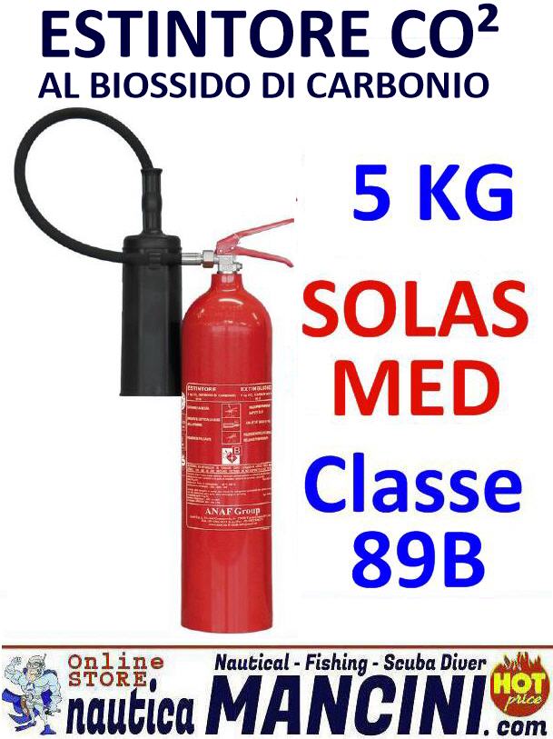 Estintore CO2 Biossido di Carbonio 5Kg Classe 89B