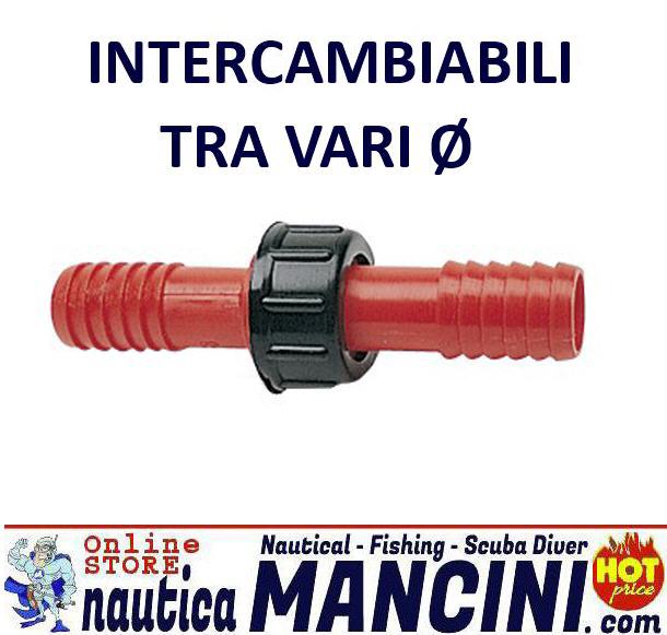 Portagomma Nylon Raccordo a Innesto 25 MM intercambiabile con D 22/25