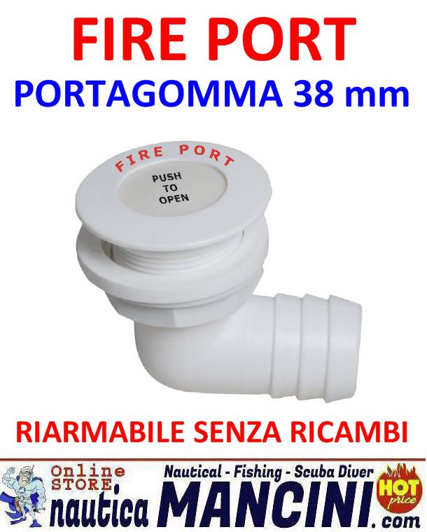 FIRE Port 90° con portagomma 38 mm