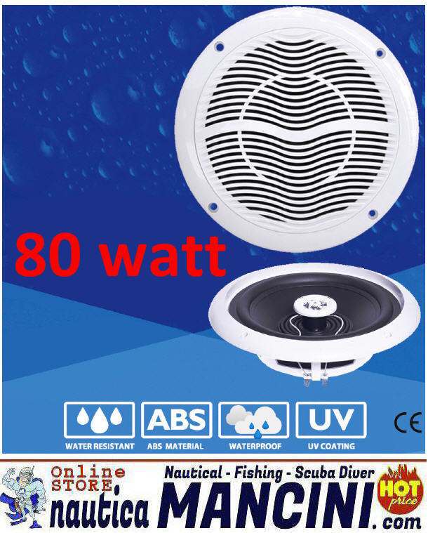 Altoparlanti/Casse WaterProof 2 Vie 80W - Diametro 147mm - Frequenze 800-1800 Hz