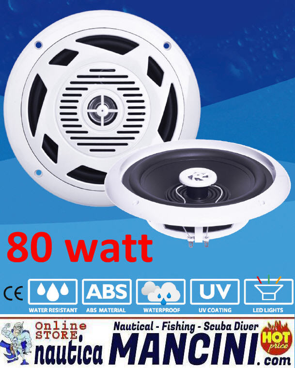 Altoparlanti/Casse WaterProof 2 Vie 80W - Diametro 147mm - Frequenze 800-2000 Hz
