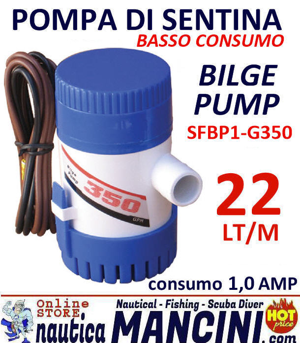 Pompa Immersione BILGE PUMP 350 (22lt/min)