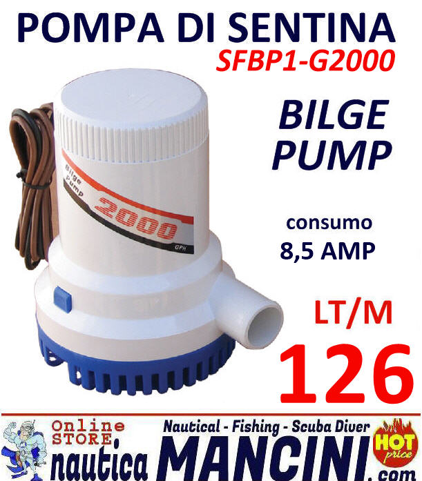 Pompa Immersione BILGE PUMP 2000 (126lt/min)