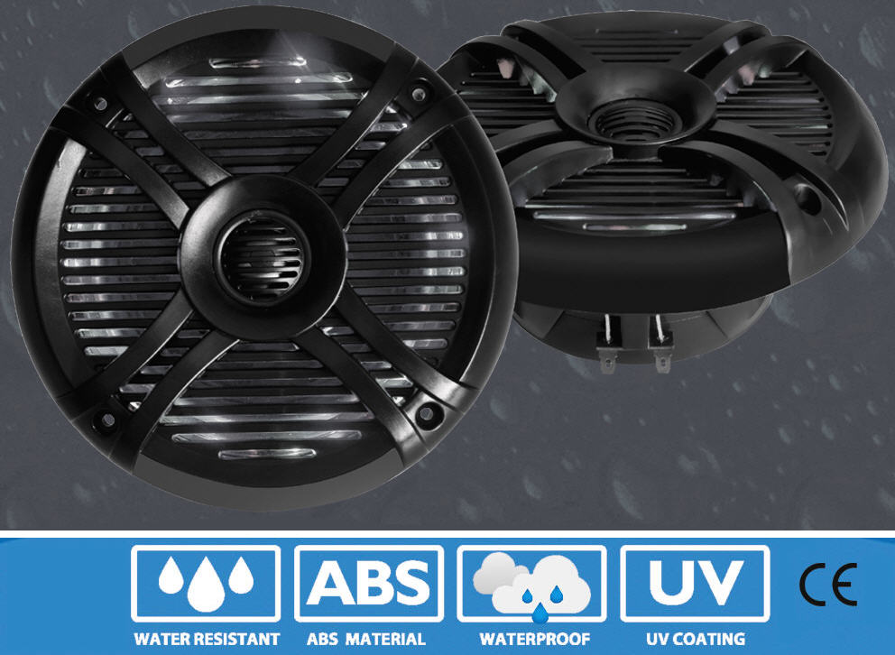 Altoparlanti/Casse WaterProof 2 Vie 80W - Diametro 166mm - Frequenze 800-2000 Hz - NERE - Clicca l'immagine per chiudere