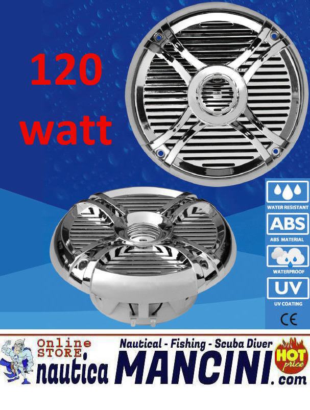 Altoparlanti/Casse WaterProof 2 Vie 120W - Diametro 192mm - Frequenze 600-2000 Hz - CROMATE