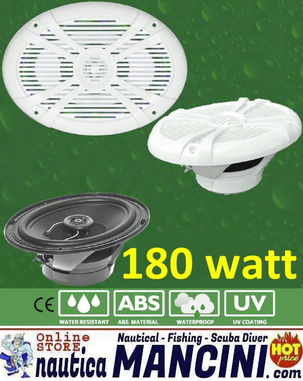 Altoparlanti/Casse WaterProof 2 Vie 180W - OVOIDALI - Diametro 270x200mm