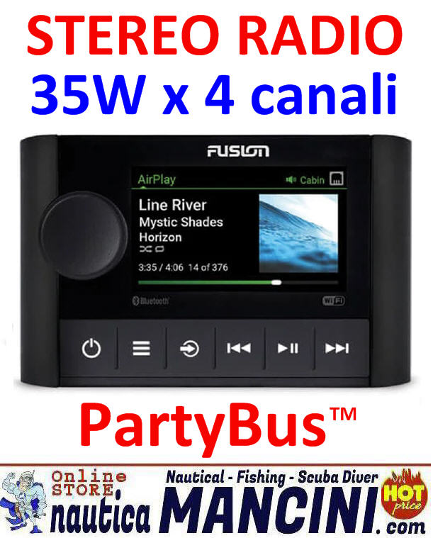 Radio FM/Bluetooth/USB/Apple AirPlay 2/UPnP per uso nautico 4x35W - APOLLO SRX400