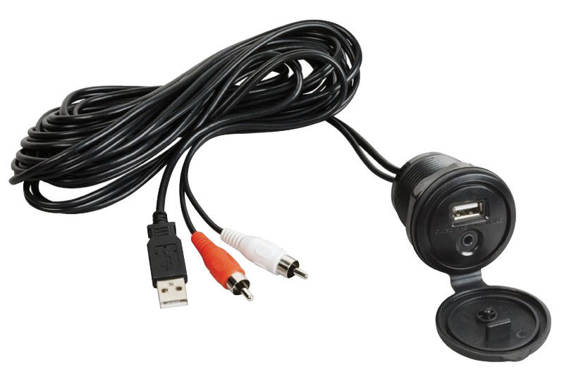 Cavo Ausiliario Adattatore USB-AUX con frontalino stagno