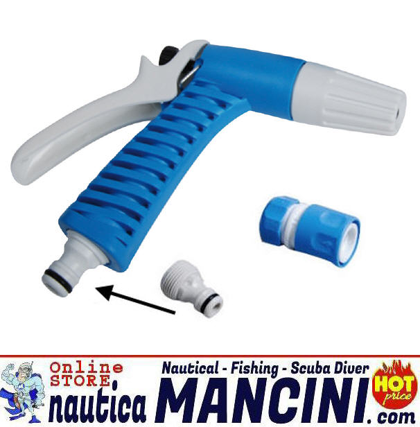 Pistola Acqua in ABS Lava Barca + Raccordo 3/4 - Getto Regolabile